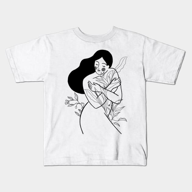 Simple Woman Design Kids T-Shirt by HustleHardStore